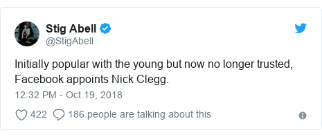 Facebook hires former deputy PM Sir Nick Clegg